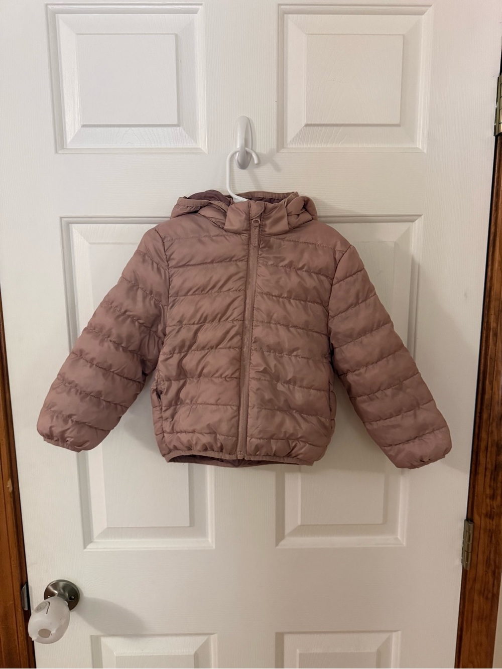 H&M Girls' Hooded Puffer Jacket - Mauve Pink